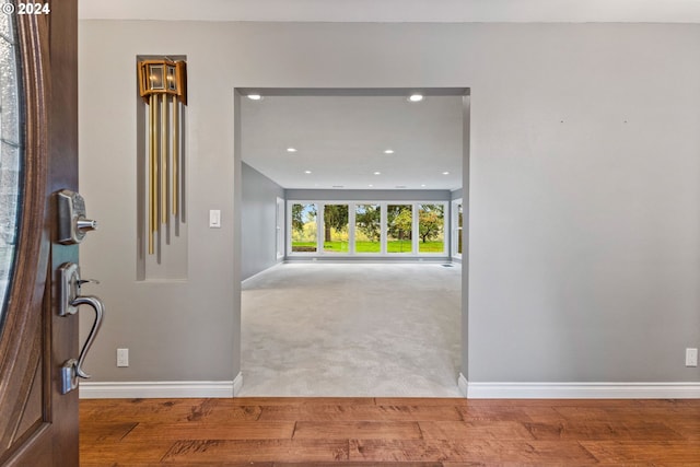 entryway with light wood-type flooring