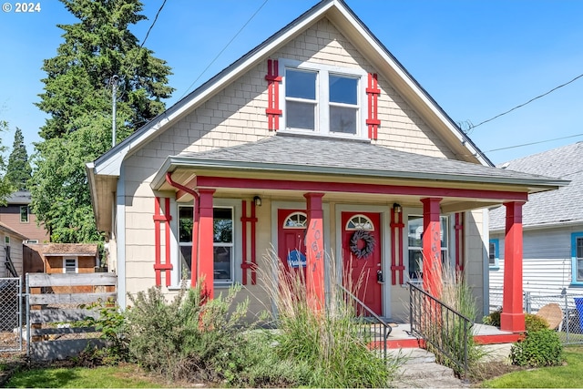 bungalow-style home featuring covered porch