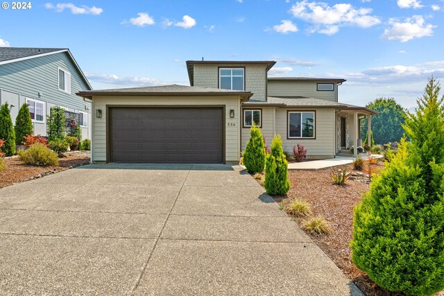 view of front facade with a garage