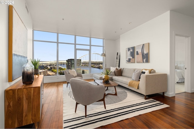 living room featuring hardwood / wood-style floors