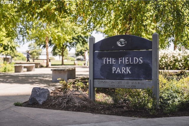 view of community sign