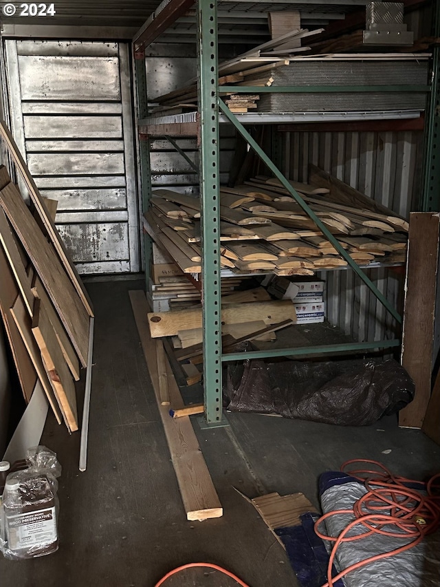 miscellaneous room featuring dark hardwood / wood-style floors