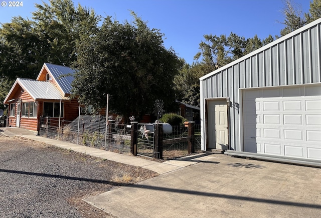 view of garage