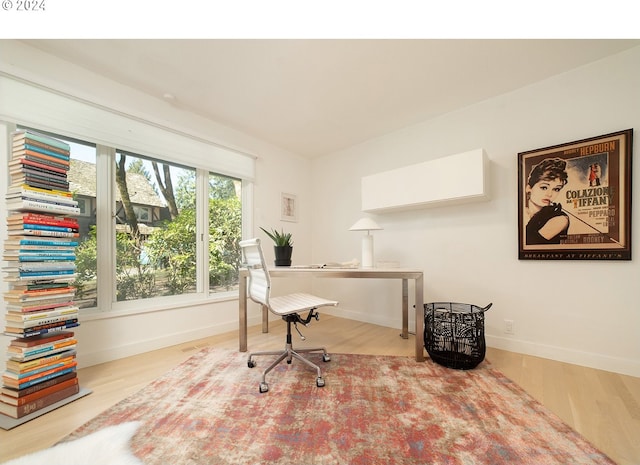 office area featuring hardwood / wood-style flooring