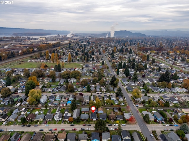 aerial view featuring a mountain view