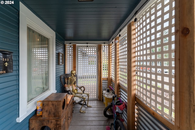 wooden deck with covered porch