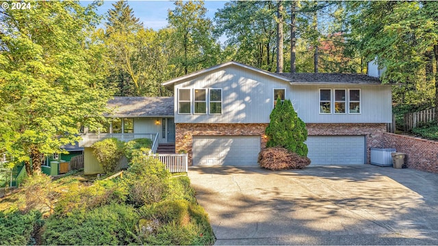 tri-level home featuring a garage