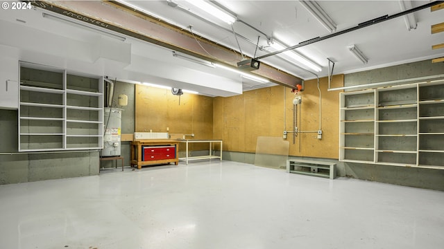 garage with water heater