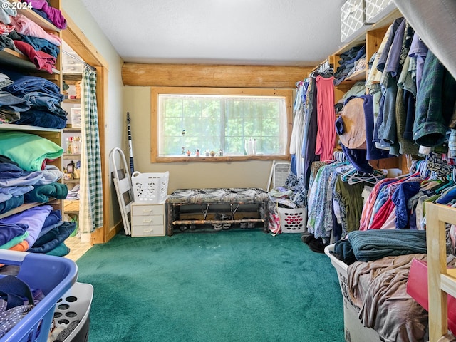 spacious closet with carpet flooring