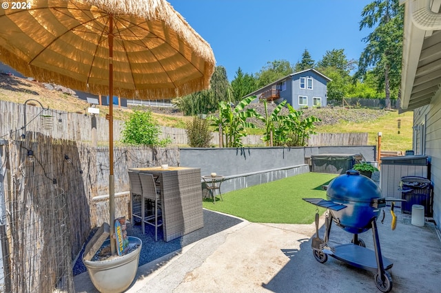 view of patio featuring grilling area