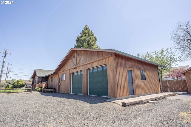 view of garage