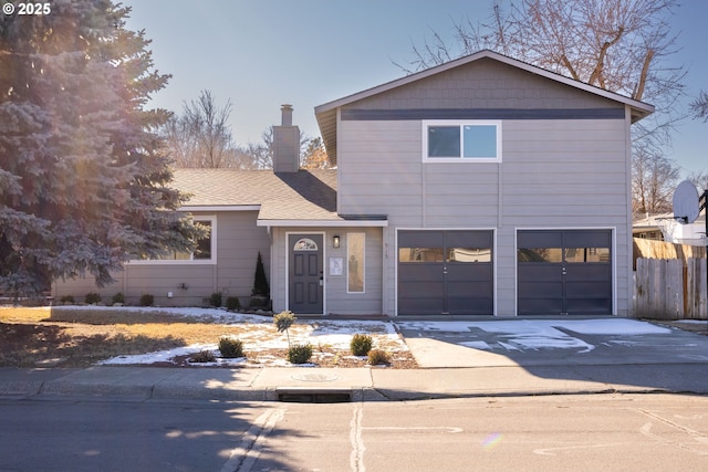 front facade with a garage