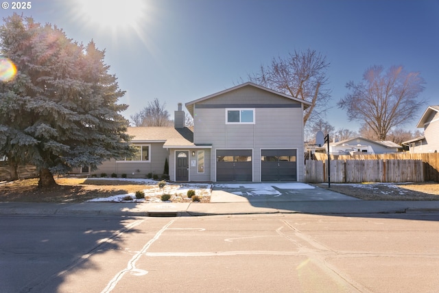 view of property with a garage