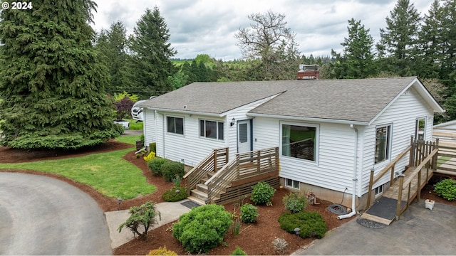 view of front of house featuring a deck