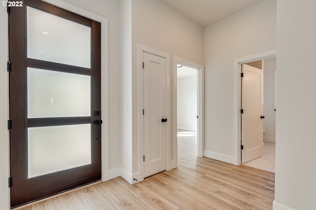 entryway featuring light wood-type flooring