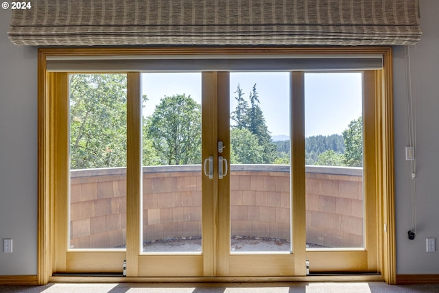 doorway to outside featuring a wealth of natural light and french doors