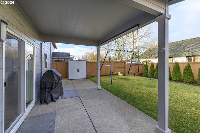 view of patio with grilling area