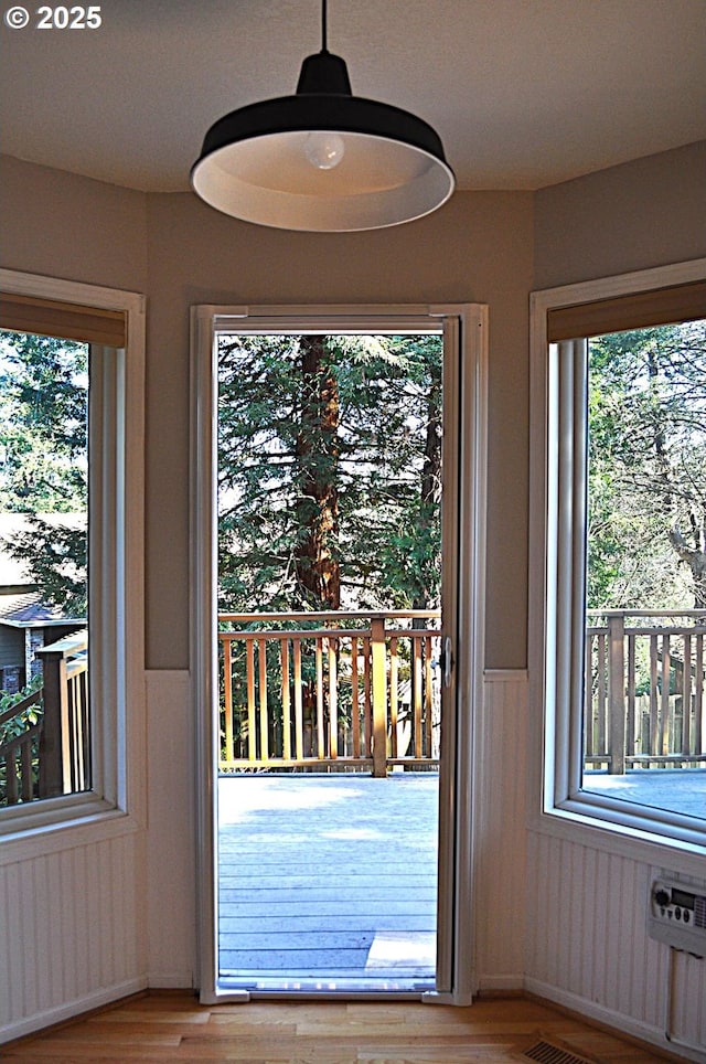 entryway with wood-type flooring