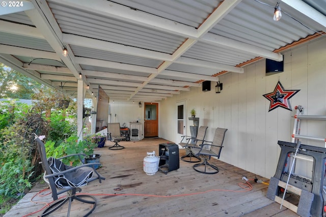 view of patio / terrace with a wooden deck