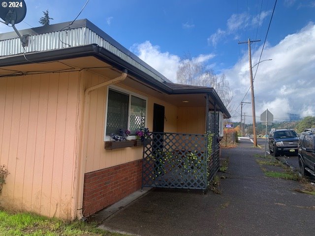 view of home's exterior featuring brick siding