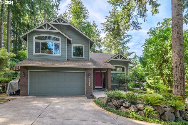 view of front of house featuring a garage