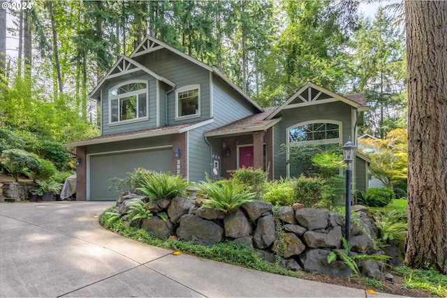 craftsman-style home with a garage