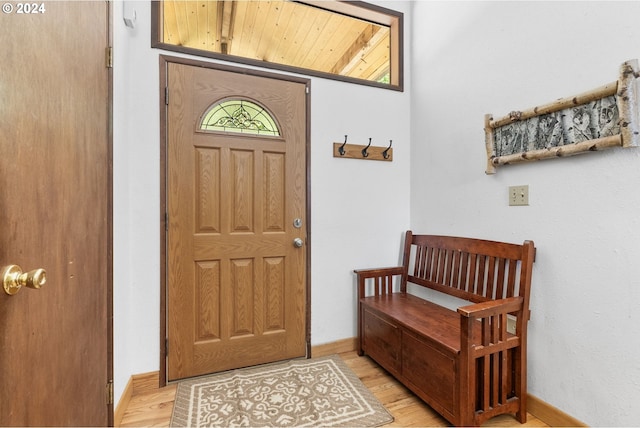 entryway featuring light hardwood / wood-style floors