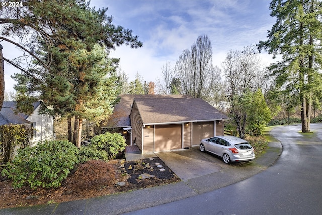 view of front of home with a garage