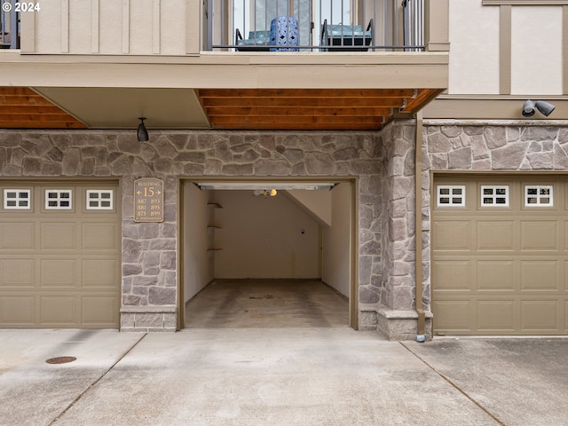 view of garage