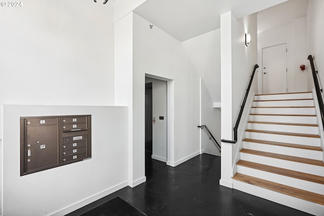 stairway with mail boxes