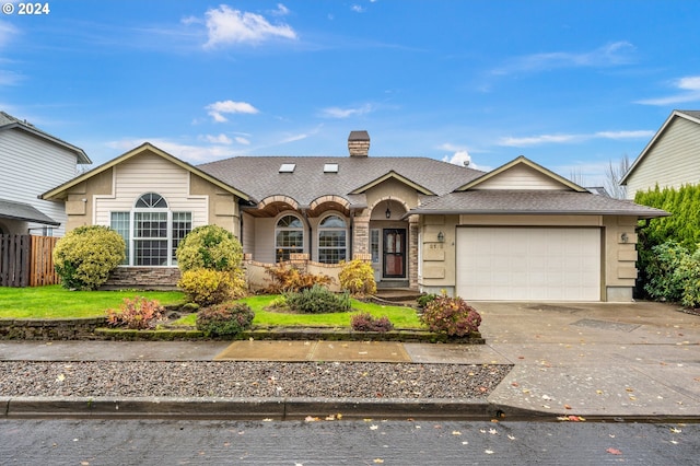 view of front of house with a garage