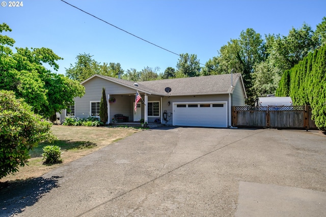 single story home with a garage