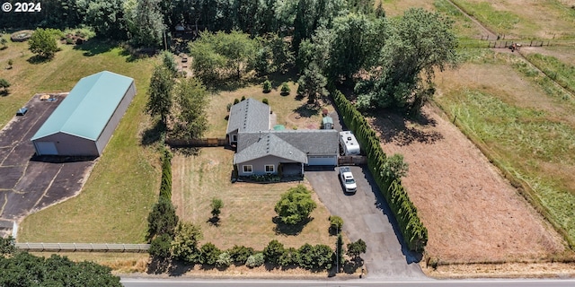 bird's eye view featuring a rural view