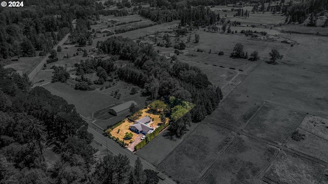 aerial view featuring a rural view