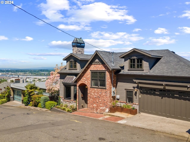 view of front of house with a garage