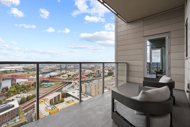 balcony with a water view