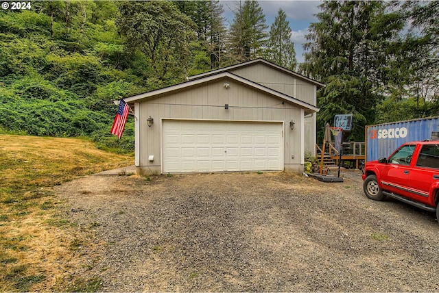 view of garage