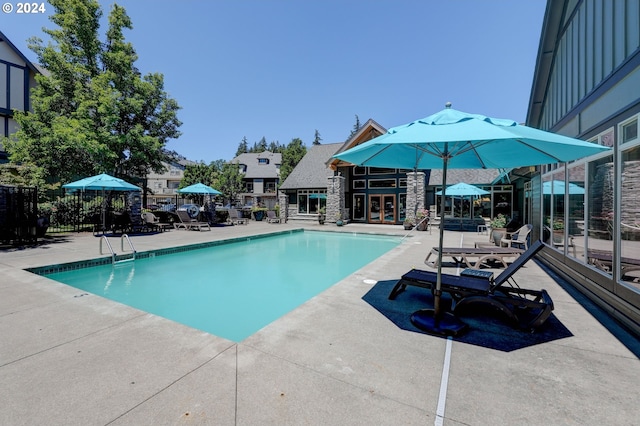 view of pool with a patio area