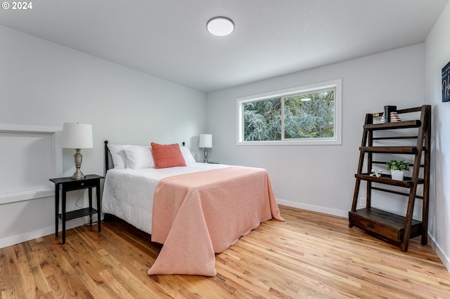 bedroom featuring light hardwood / wood-style flooring