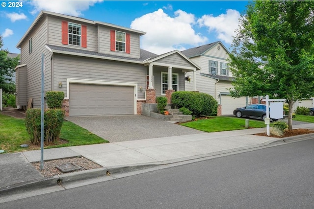 view of front of house with a garage