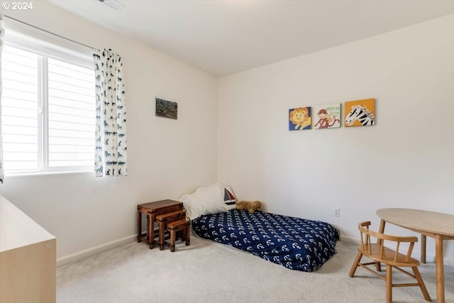 bedroom with carpet