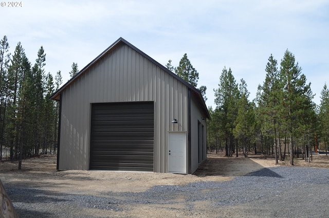 view of garage