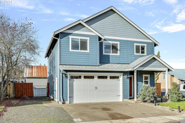 view of front of home featuring a garage