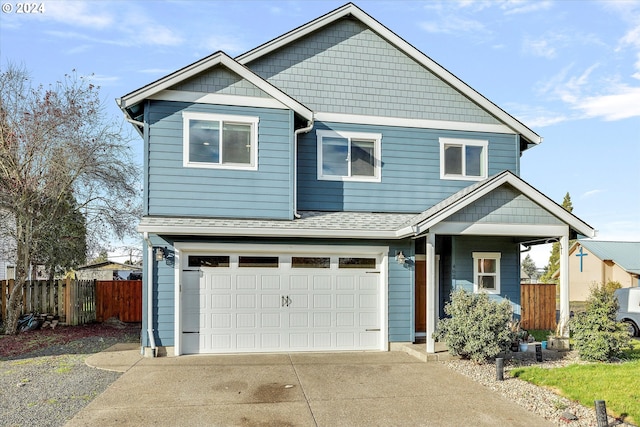 craftsman-style home with a garage