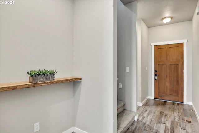 foyer entrance featuring light hardwood / wood-style flooring