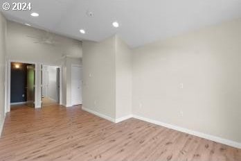 unfurnished room featuring light wood-type flooring