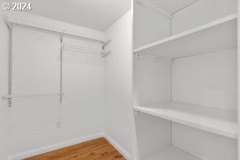 spacious closet with wood-type flooring