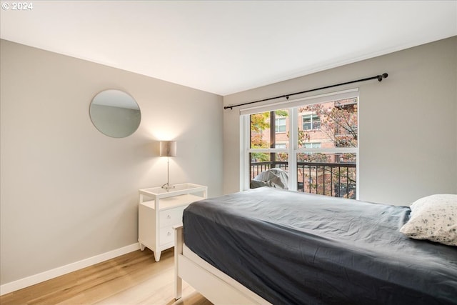 bedroom featuring light hardwood / wood-style flooring