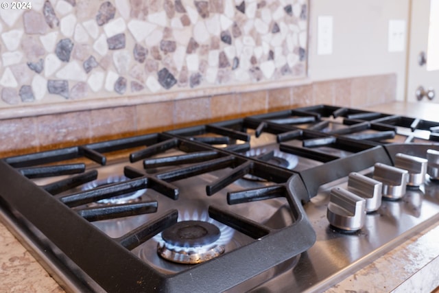 interior details with stainless steel gas cooktop