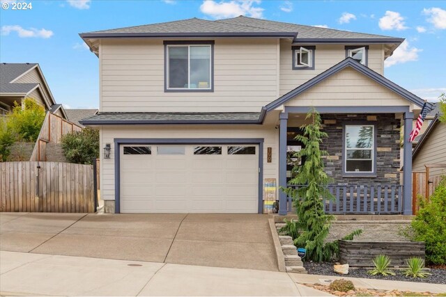 view of front of house featuring a garage